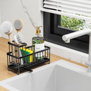 Sink Caddy Organizer with High Brush Holder, Kitchen Countertop Organizers and Storage Essentials